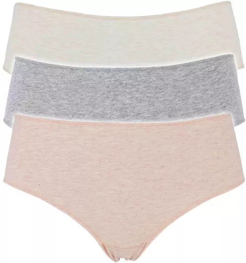 Cotonella Midi Essentials Βαμβακερά Ψηλόμεσα Γυναικεία Slip 3Pack Ροζ