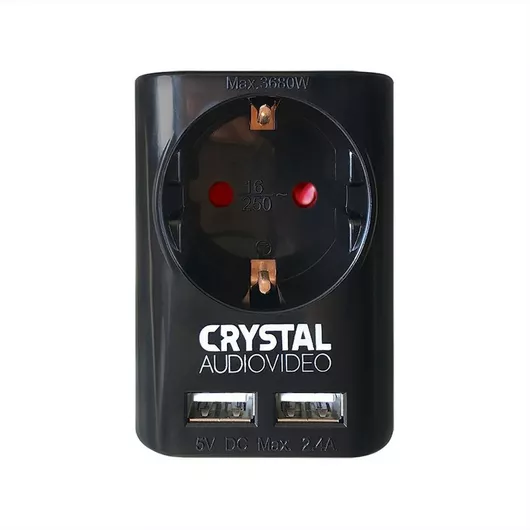 Crystal Audio Μονόπριζο Ασφαλείας με USB-A