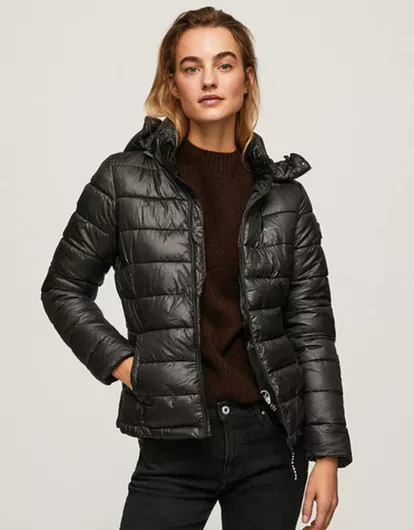Pepe Jeans Alexa Κοντό Γυναικείο Puffer Μπουφάν για Χειμώνα Μαύρο