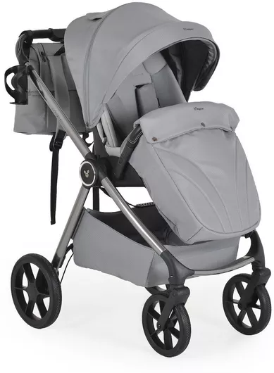 Καρότσι Μωρού Cangaroo Unique Ρυθμιζόμενο 3 σε 1 Kατάλληλο για Nεογέννητο Silver Cloud