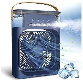 Ανεμιστήρας Φορητό Air Cooler Fan 3 Ταχυτήτων 10w Ψεκασμό – Μπλε
