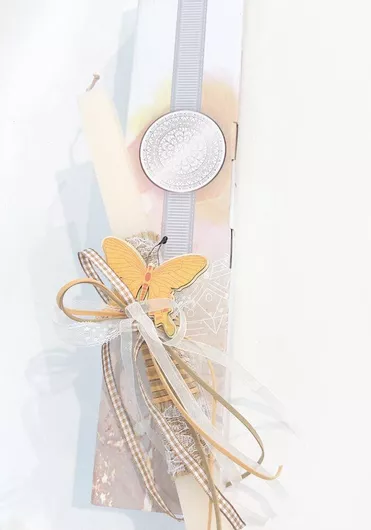 Πασχαλινή Λαμπάδα Πεταλούδα Στρογγυλή Αρωματική, Χειροποίητη & με Κουτί