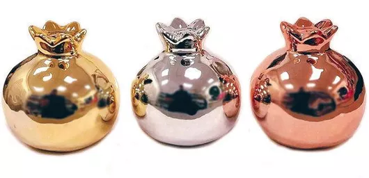 Κεραμικό Ρόδι Μεγάλο 8x8.5cm 0531148 (Περιλαμβάνει 6 Τεμ) (Χρυσό)