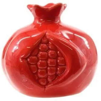 Γούρι Κεραμικό Επιτραπέζιο Ρόδι 10x9,5cm Κόκκινο