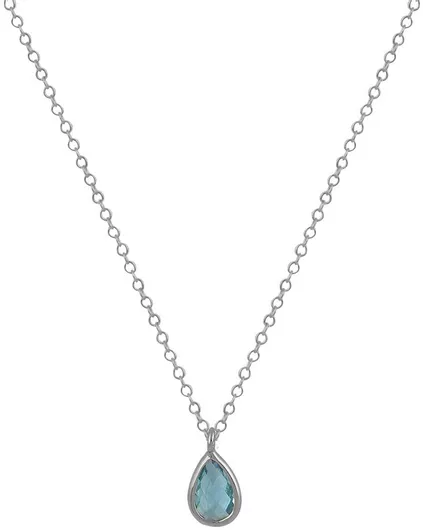 Jm-k476 Silver 925 Necklace with Synthetic Topaz Stone