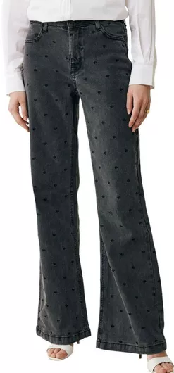 Mexx Ψηλόμεσο Γυναικείο Jean Παντελόνι σε Ίσια Γραμμή Dark Grey