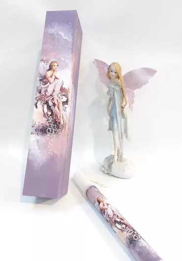 Πασχαλινή Λαμπάδα Στρογγυλή με Κουτί Μοβ