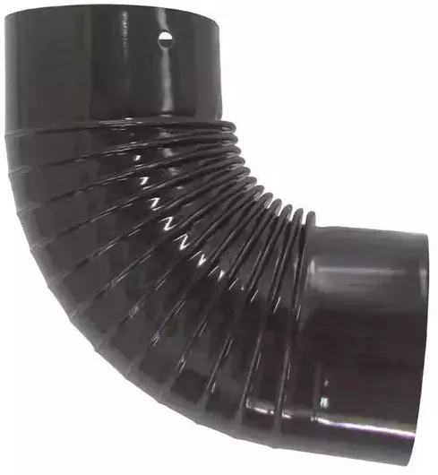 Γωνία Μπουρί Σόμπας Ø150 Εμαγιέ Μαύρη