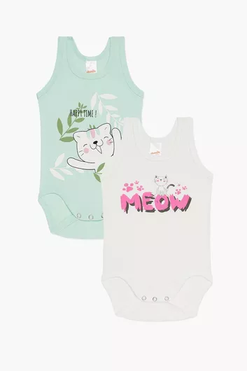 Minerva, Minervakia Βρεφικά Κοντομάνικα Βαμβακερά Φορμάκια Για Κορίτσια (συσκ. 2 Τεμαχίων)-32026-75, Minervakia Βρεφικά Κοντομάνικα Βαμβακερά Φορμάκια. Διαθέτουν Κόπιτσες Στο Καβάλο Για Ακόμη Πιο Εύκολη Χρήση. Λευκό-βεραμάν