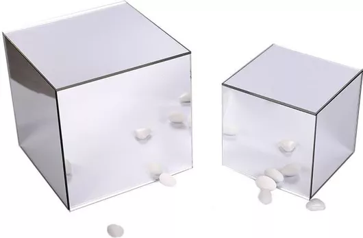 Κύβος Διακοσμητικό Plexiglass Ασημί Απόχρωση 15,5εκ Cplb/813009 Kaliso Kls-cplb-813009
