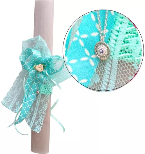 Πασχαλινη Λαμπάδα Αρωματικό Κερί 30cm Γυναικείο Ασημενιο Κολιε Ασημι Στρογγυλο Ματι Ζιργκον Lab5akd2391m