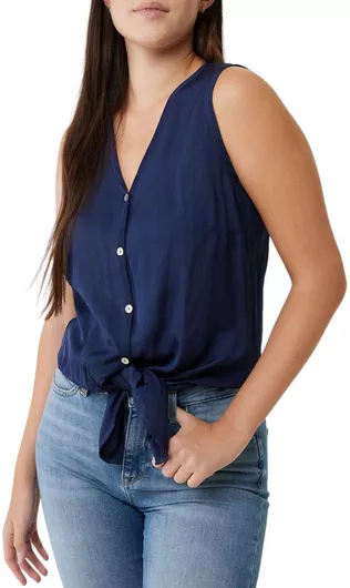 Mexx Γυναικεία Μπλούζα με Κουμπιά Navy