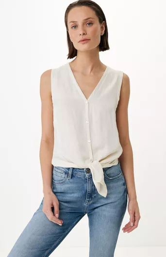 Mexx Αμάνικη Γυναικεία Μπλούζα Καλοκαιρινή Μπεζ