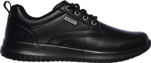 Skechers Delson Antigo Δερμάτινα Ανδρικά Casual Παπούτσια Μαύρο