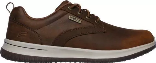 Skechers Delson Antigo Δερμάτινα Ανδρικά Casual Παπούτσια Καφέ
