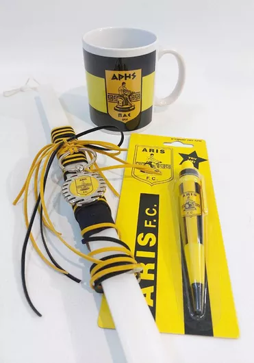 Πασχαλινή Λαμπάδα Στρογγυλή Χειροποίητη Κίτρινη