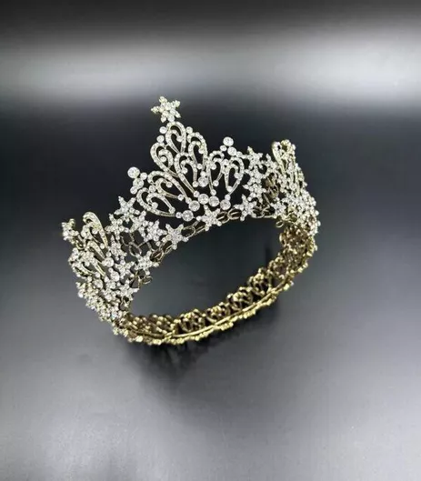 Νυφική Κορόνα Ζιργκόν Χρυσό Candice Crown Ba377