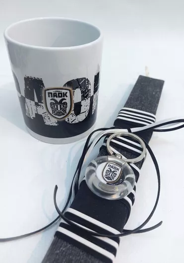 Λαμπάδα Αρωματική Set Κούπα Παοκ, L520sp, Τυχαίας Επιλογής Μπρελόκ, Διαστάσεις, Ποσότητα & Χρώμα