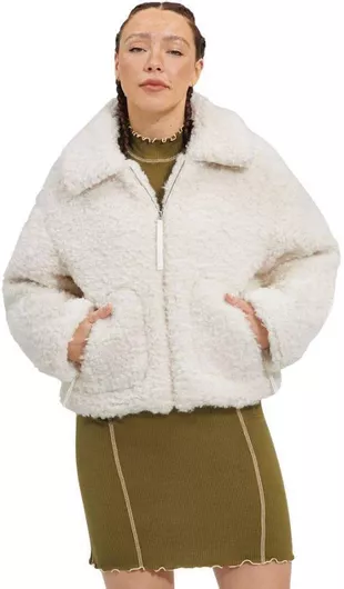 Ugg Australia Κοντή Γυναικεία Γούνα Λευκό