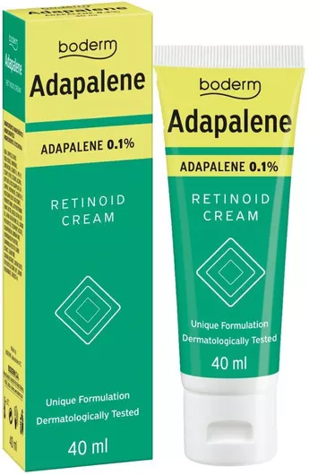 Κρέμα Προσώπου Boderm Adapalene 0.1% Retinoid Ενυδατική για Λιπαρές Επιδερμίδες κατά των Ατελειών & της Ακμής με Πανθενόλη 40ml