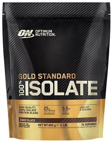 Optimum Nutrition Gold Standard 100% Isolate Whey Protein Gluten-Free Chocolate Flavor 450g