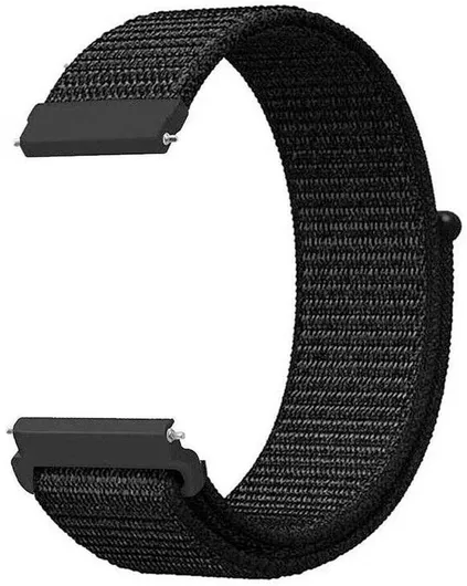 Λουράκι Ρολογιού Yφασμάτινο Εύκολης Αλλαγής 20mm σε Μαύρο Χρώμα