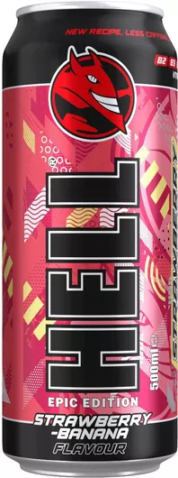 Αναψυκτικό Hell Energy Drink STRAWBERRY-BANANA με Ανθρακικό 500ml