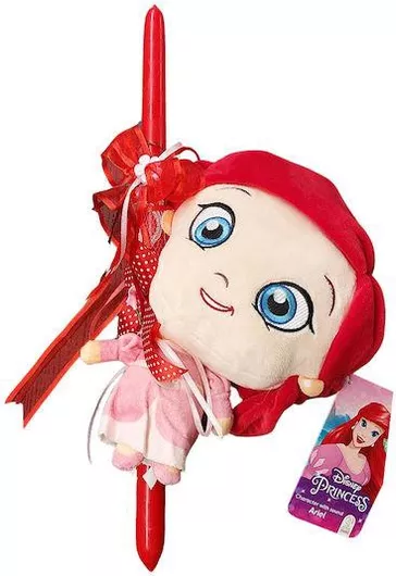 Πασχαλινή Λαμπάδα Χειροποίητη Ariel Πριγκίπισσα Disney Ήχο Λούτρινο 28cm