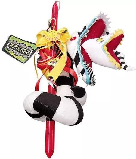 Πασχαλινή Λαμπάδα Στρογγυλή με Κουτί Sandworm Σκαθαροζούμης Beetlejuice Λευκή