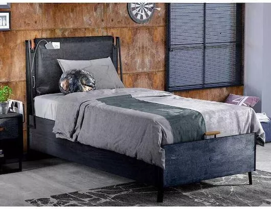 Παιδικό Κρεβάτι Ημίδιπλο με Αποθηκευτικό Χώρο για Στρώμα 120x200cm