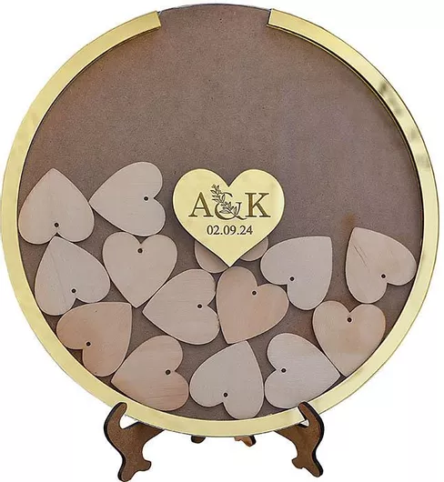 Στρογγυλό Ευχολόγιο Βάση Χάραξη Αρχικών Ημερομηνίας Γάμου Kaliso Kls-329001 Wbkp/329001