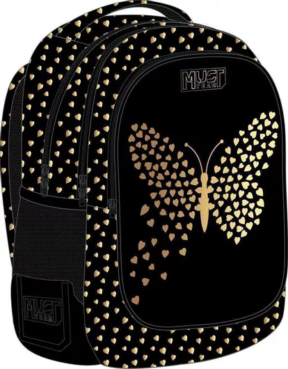 Σχολική Τσάντα Πλάτης Must Gold Butterfly Σχολική Χρυσή 25lt