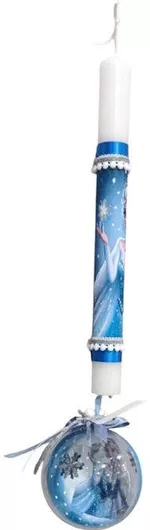 Πασχαλινή Λαμπάδα Frozen Elsa Μπλελευκή Μπάλα Στολίδι – Ιδανική Κορίτσια