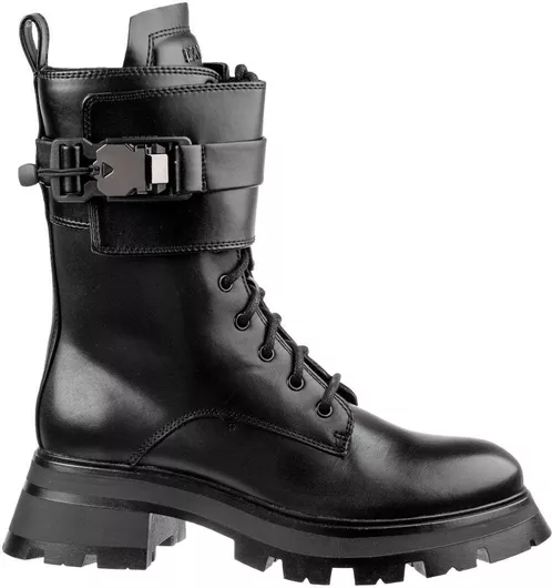 DKNY Δερμάτινες Γυναικείες Μπότες Μαύρο