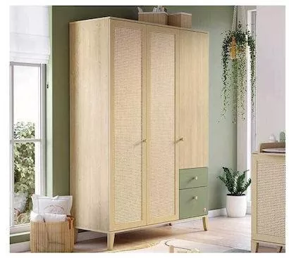 Παιδική Ντουλάπα Τρίφυλλη Καφέ 137x53x200cm