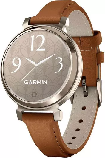 Smartwatch Garmin Lily 2 Aluminium  (Cream Gold with Tan Leather Band)