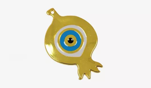 Γούρι Ρόδι Χρυσό από Μέταλλο 4.5x6.5cm