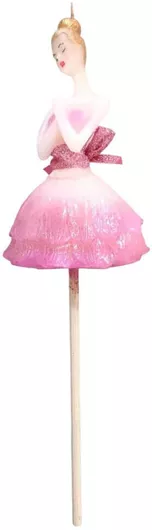 Πασχαλινή Λαμπάδα Παιδική Μπαλαρινα Lm4215 32cm 1 Ροζ Φορεμα Στικ