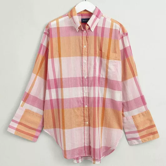 Gant Μακρυμάνικο Γυναικείο Πουκάμισο Preppy Pink Καρό