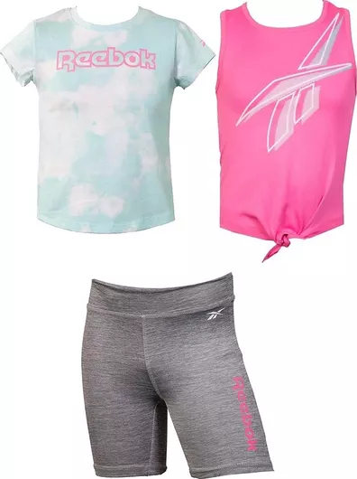 Reebok Παιδικό Σετ με Κολάν Καλοκαιρινό 3τμχ Φούξια Vector