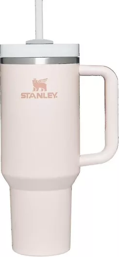 Θερμός Stanley Quencher Handled Tumbler Ανοξείδωτο 1.18lt Rose με Καλαμάκι & Λαβή