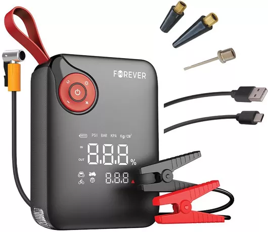 Forever JS-400 Portable Car Battery Jump Starter 7200mAh with Power Bank / USB / Air Pump 7200mAh