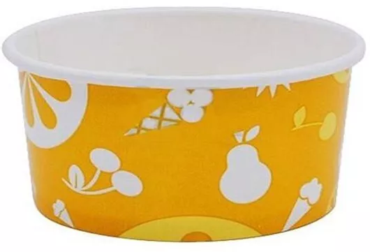 Σετ Κύπελλα Παγωτού 50 Χάρτινα με Χωρητικότητα 88ml Κίτρινα