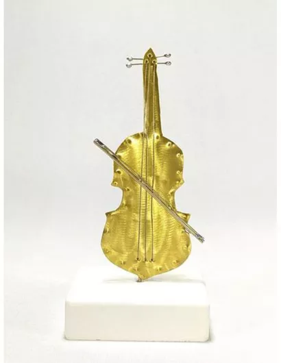 Μικρογλυπτό "Βιολί-Βιόλα" από Μπρούνζο - Nm11405x Art Gift