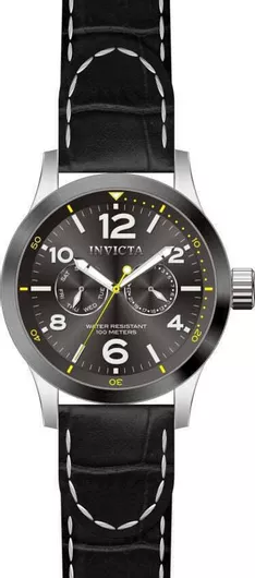 Ανδρικό Ρολόι Invicta I-force Μπαταρίας με Μαύρο Δερμάτινο Λουράκι