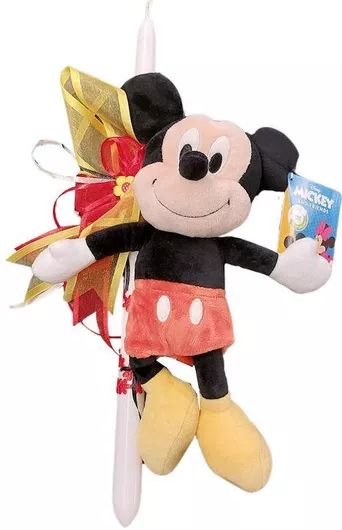 Πασχαλινή Λαμπάδα Στρογγυλή Χειροποίητη Κόκκινη