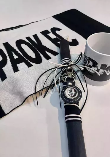 Πασχαλινή Λαμπάδα Στρογγυλή Χειροποίητη Μαύρη