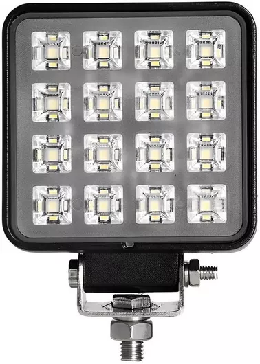 Προβολέας Αυτοκινήτου Τετράγωνος Αδιάβροχος LED 12 / 24V 16W 9cm με Λευκό Φωτισμό 1τμχ