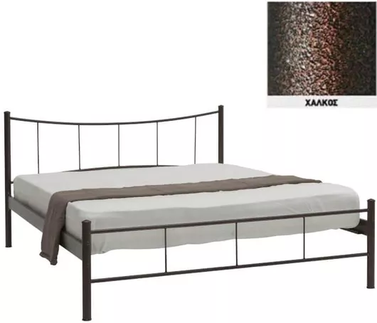 Κρεβάτι Χαμόγελο Υπέρδιπλο Μεταλλικό για Στρώμα 160x200cm Χαλκός