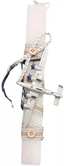 Πασχαλινή Λαμπάδα Στρογγυλή Αρωματική, Χειροποίητη & με Κουτί 13cm. Λευκή